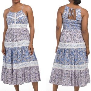 Floral Dress with Lace Detail